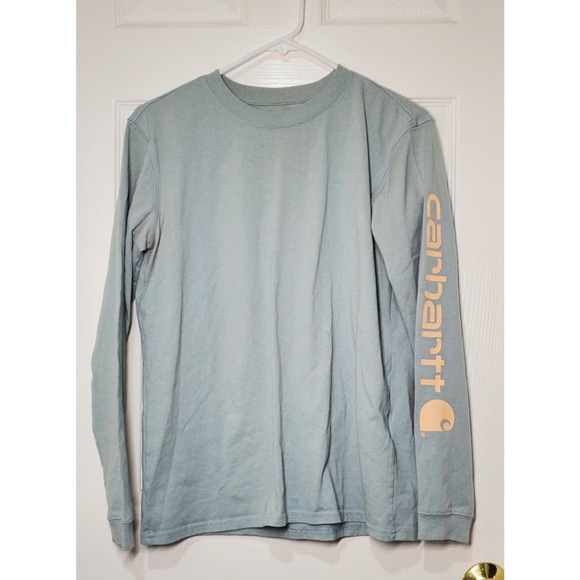 Carhartt Other - Carhartt Youth Long Sleeve Logo Shirt Blue Loose Fit Kids Size S 4/6